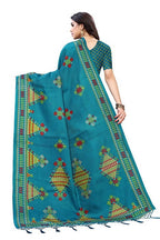 Vamika Blue Kalamkari Print With Jhalar Khadi Silk Saree (KITE BLUE) | Grocsy