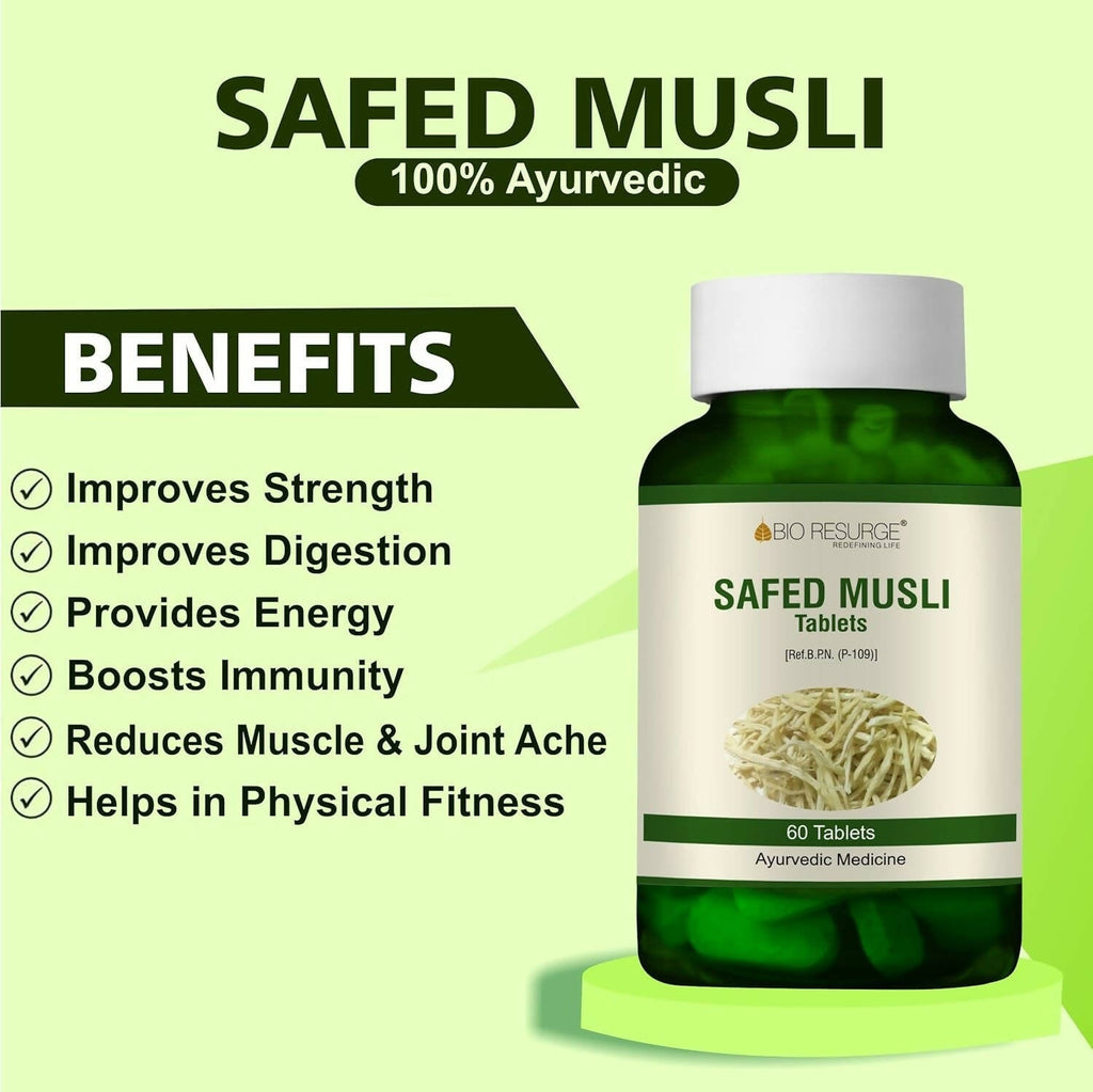Bio Resurge Life Safed Musli Tablets | Grocsy