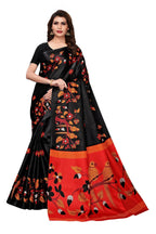 Vamika Black Kalamkari With Jhalar Khadi Silk Saree | Grocsy