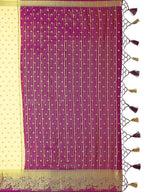 Mimosa Women's Beige Mysore Silk Crepe Saree | Grocsy