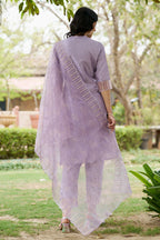 Vellora Lavender Silk Blend Ethnic Salwar Suit with Fine Embroidery | Grocsy
