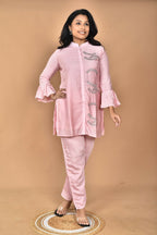 Morchari Women Hand Embroidery Co-Ords-Pink | Grocsy
