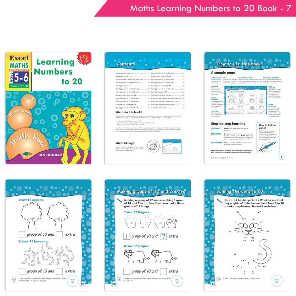 Excel Early Skills English & Maths Books Set of 19| Ages 3-6 Years| Learning Alphabet, Numbers, Patterns etc. | Grocsy