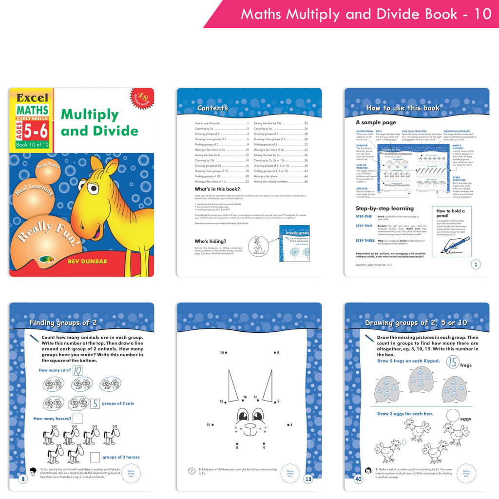 Excel Early Skills English & Maths Books Set of 19| Ages 3-6 Years| Learning Alphabet, Numbers, Patterns etc. | Grocsy
