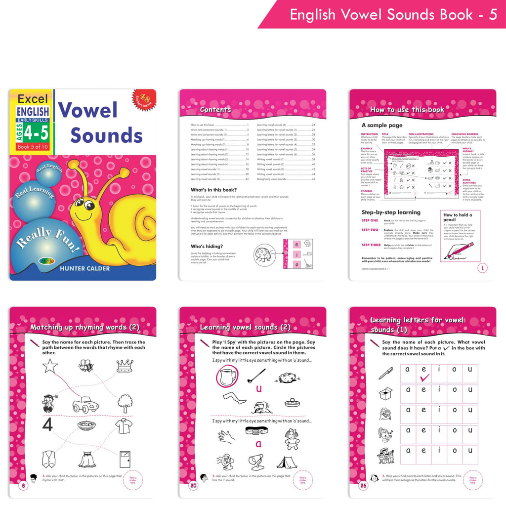 Excel Early Skills English & Maths Books Set of 19| Ages 3-6 Years| Learning Alphabet, Numbers, Patterns etc. | Grocsy