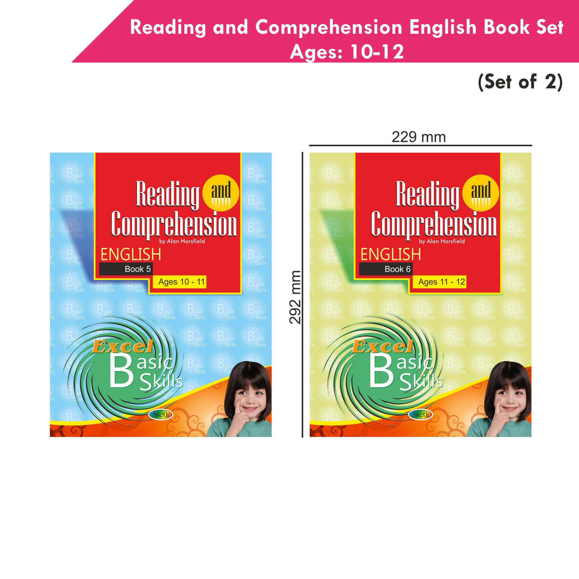 Reading and Comprehension English Book Set ges 10 - 12 (Set of 2) | Grocsy