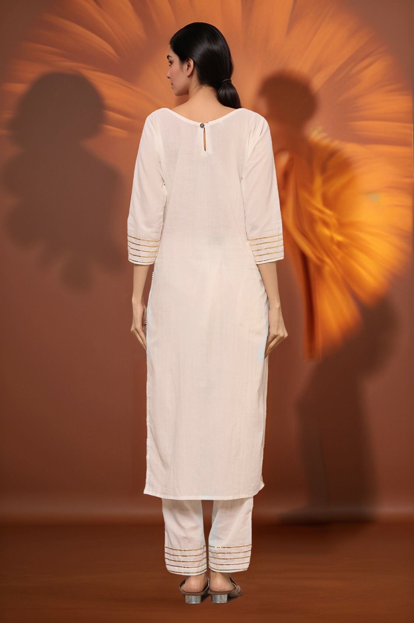 Joban Fashion Off White Princess Cut Kurti With Matching Pant | Grocsy