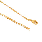 Nuyug 18K Gold-Plated Zircon Studded Minimal Chain Textured Surface Pendant Necklace | Grocsy