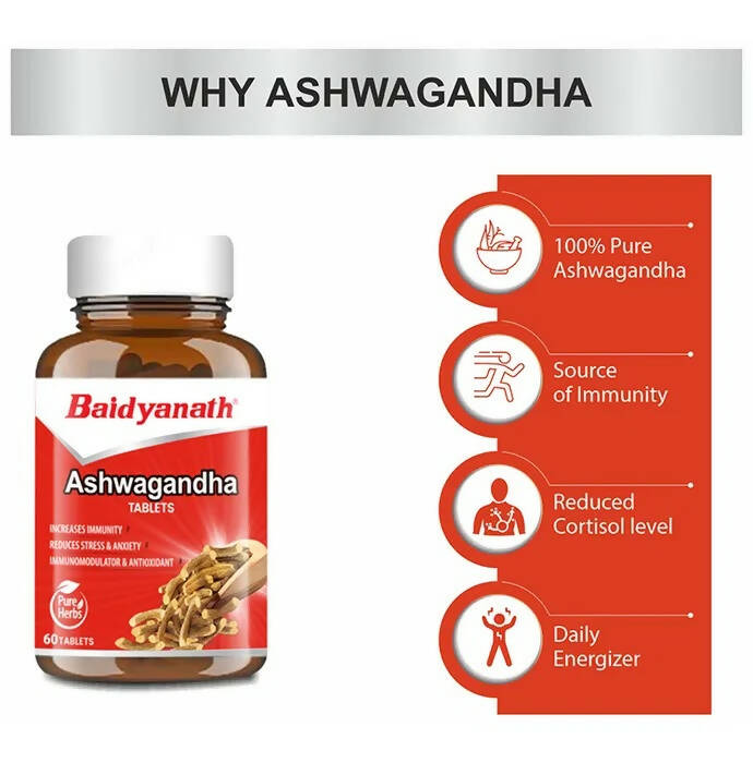 Baidyanath Kolkata Ashwagandha Tablets | Grocsy