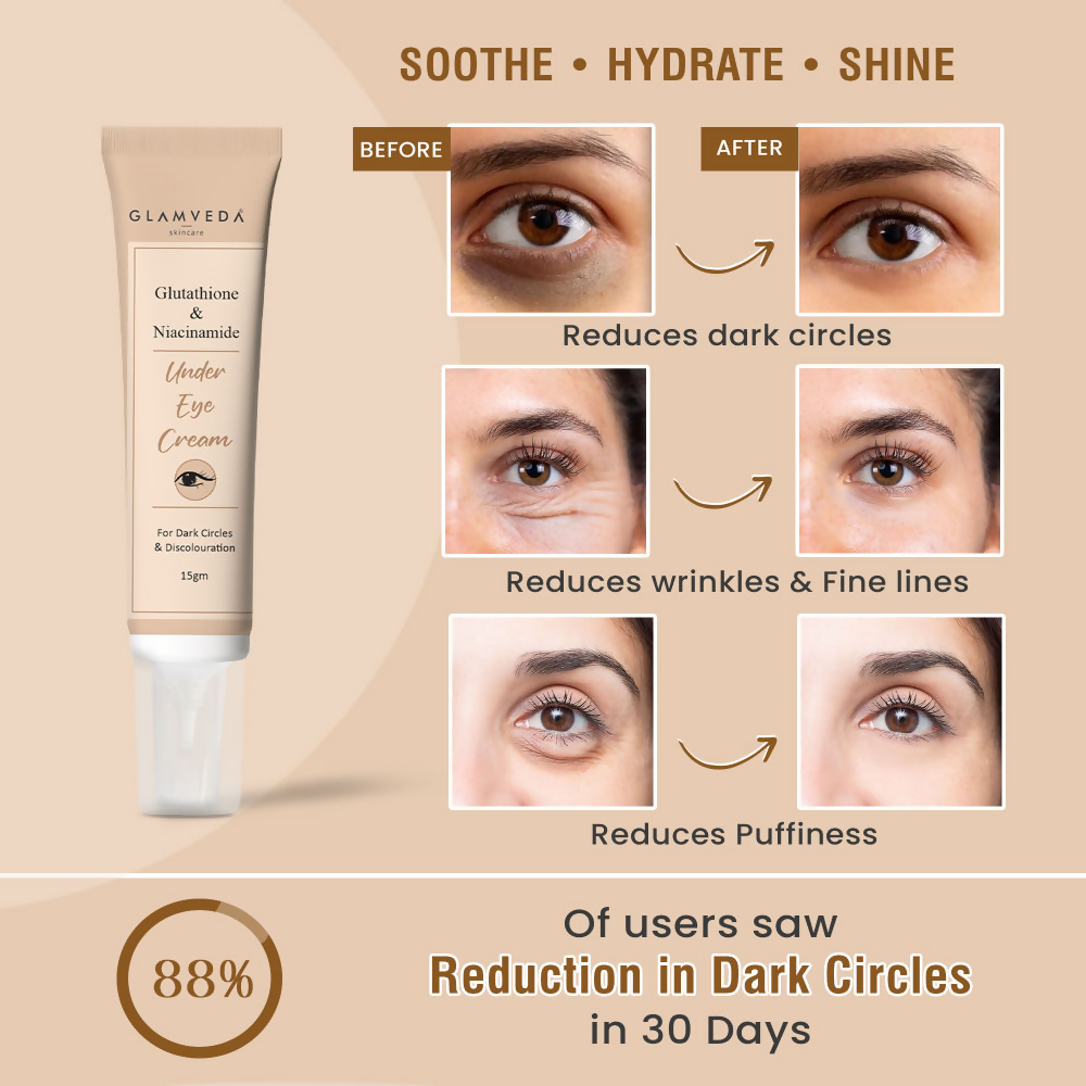 Glamveda Glutathione & Niacinamide Under Eye Cream | Grocsy