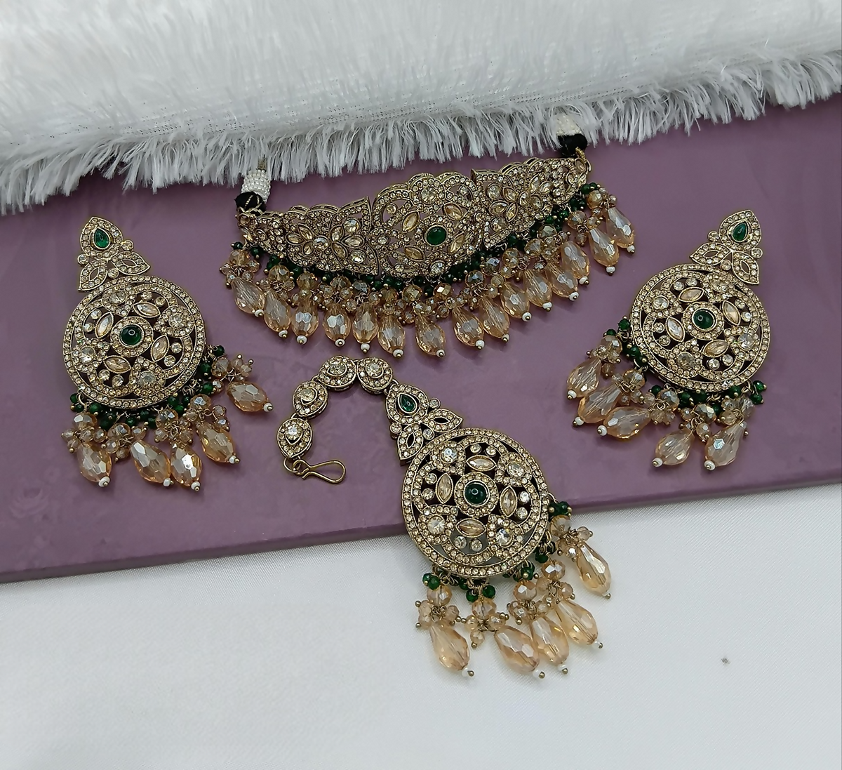 Joban Fashion Green Alloy Choker Set | Grocsy