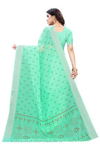 Vamika Green Chanderi Designer Saree (DIYA GREEN) | Grocsy