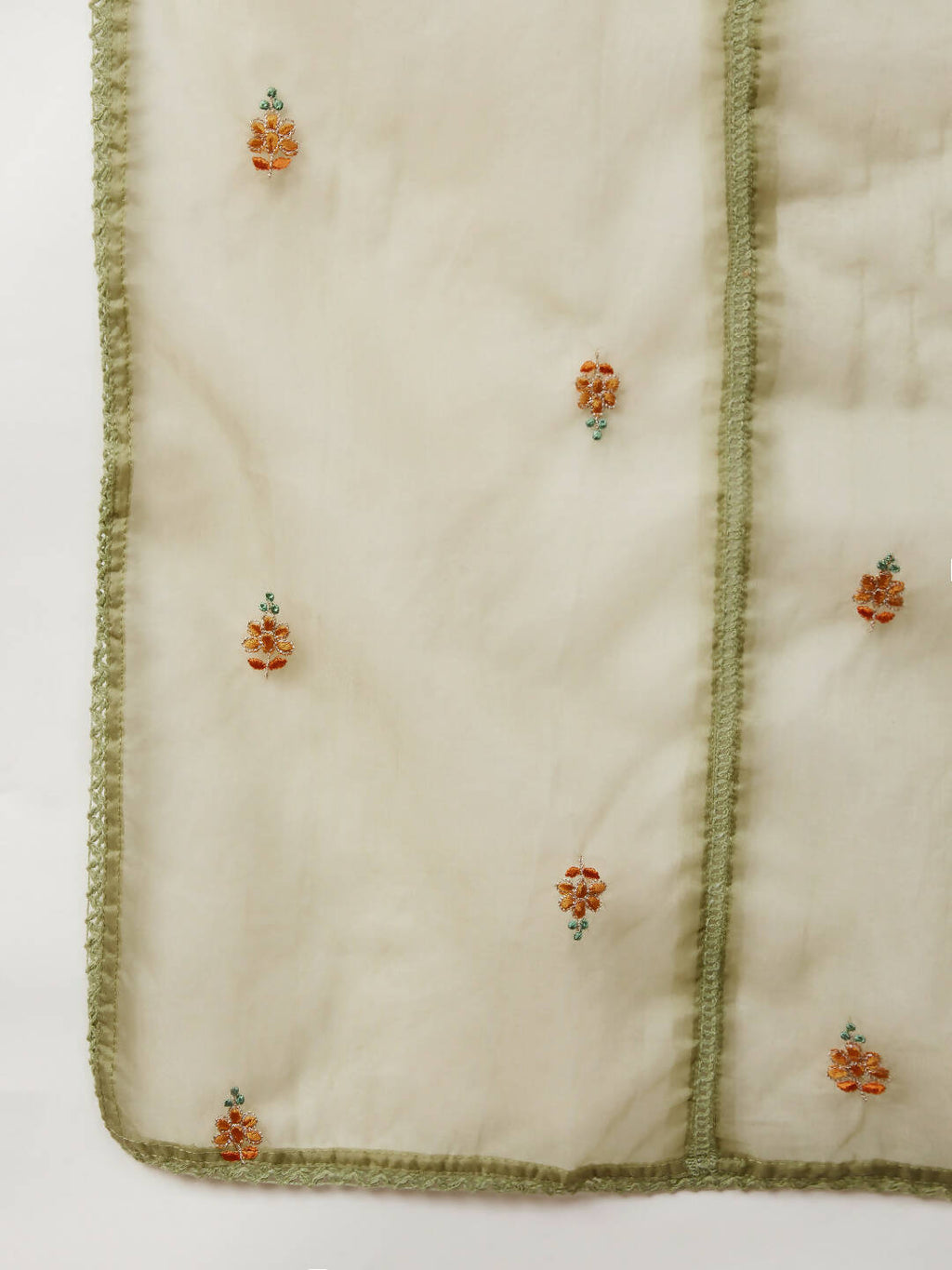 Green Organza Embroidered Kurta with Bottom & Dupatta - Salimar | Grocsy
