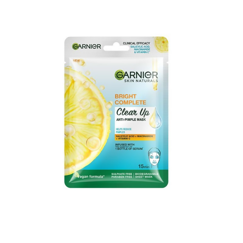 Garnier Bright Complete Anti Pimple Sheet Mask | Grocsy