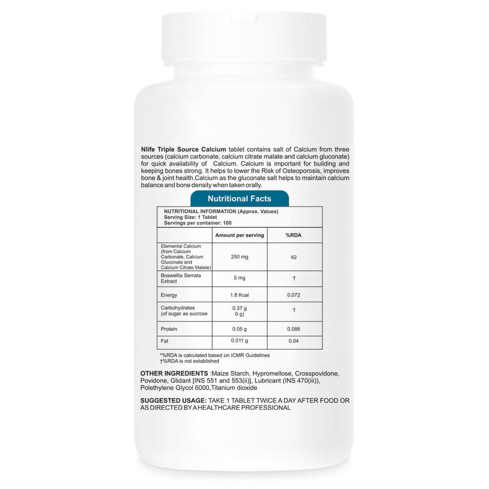 NLife Triple Source Calcium Tablets | Grocsy