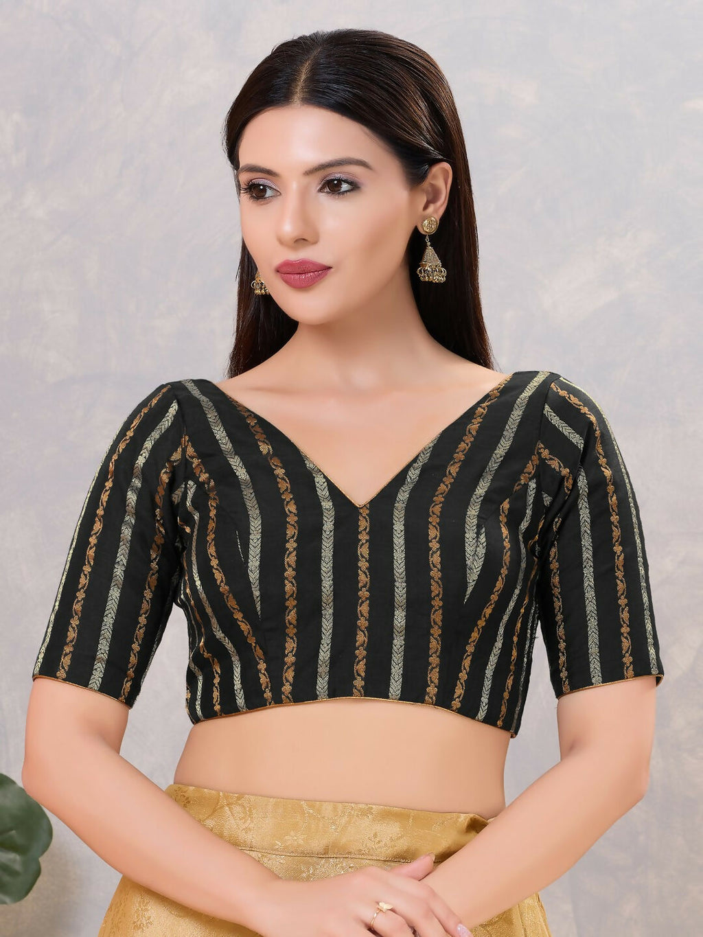 Joban Fashion Women Cotton Blend Black Stitched Blouse | Grocsy