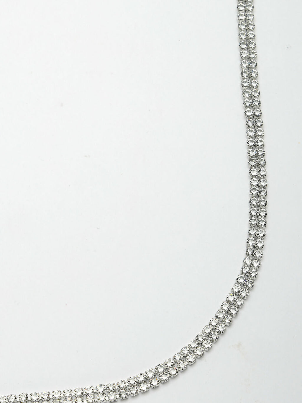 NVR Women's Silver-Plated AD-Studded Double Layered Kamarbandh Waist Chain | Grocsy