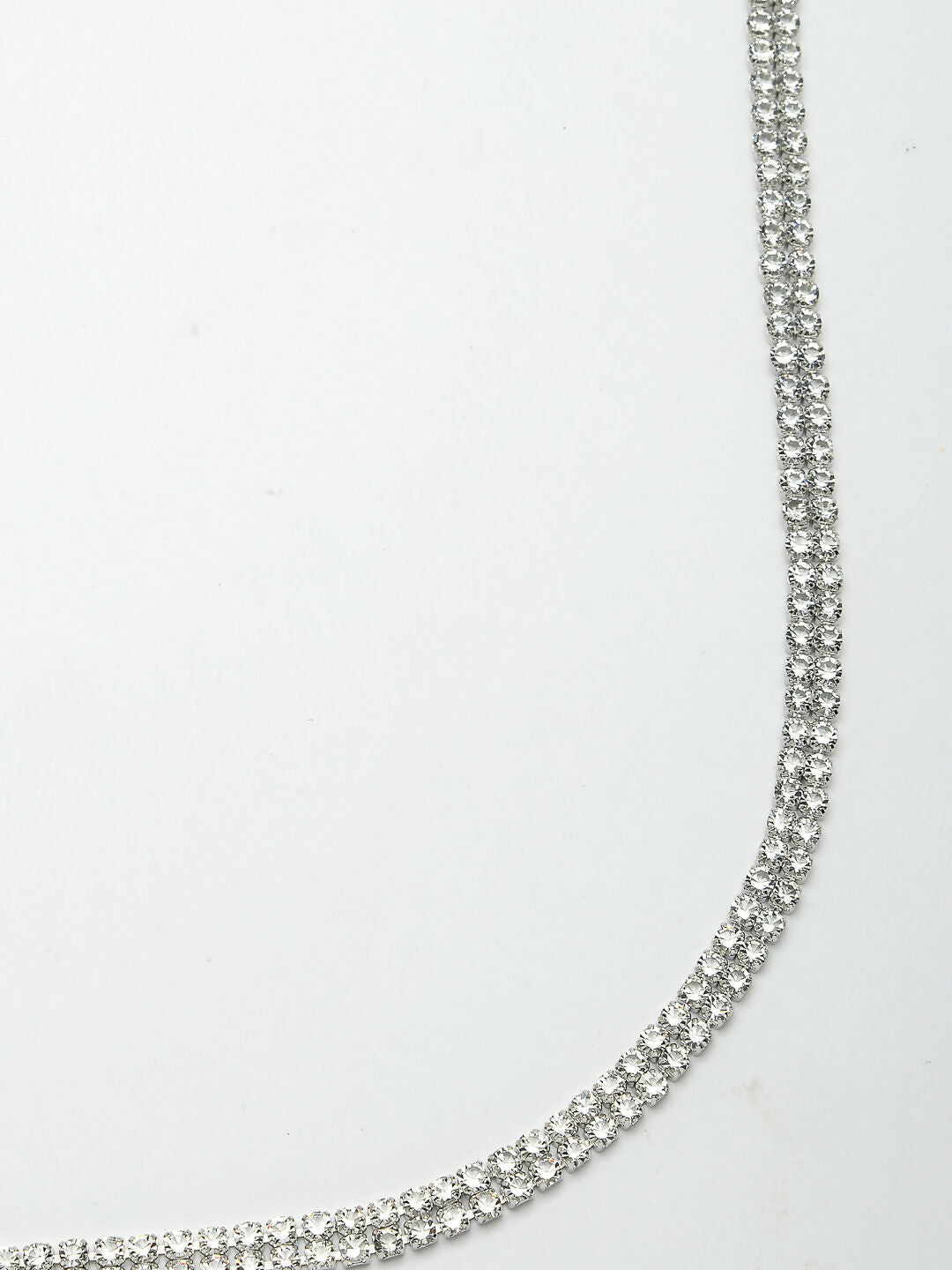 NVR Women's Silver-Plated AD-Studded Double Layered Kamarbandh Waist Chain | Grocsy