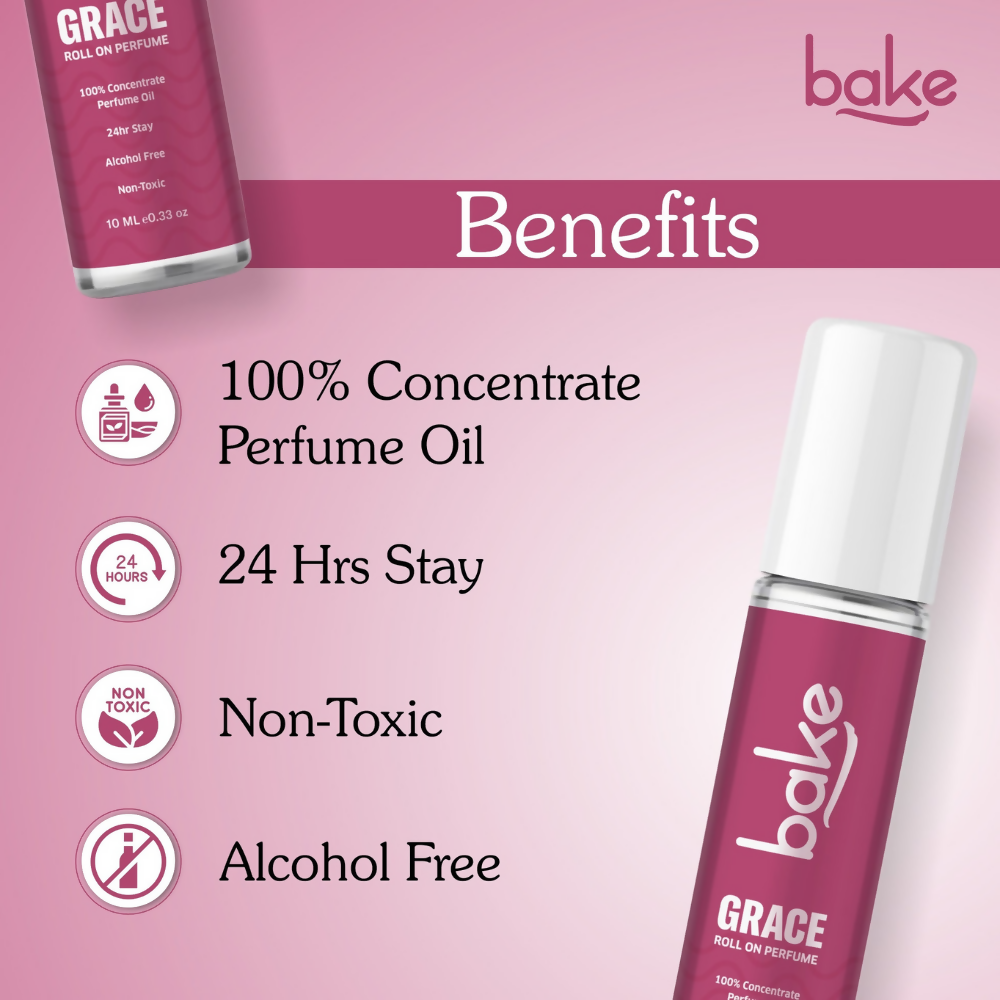 Bake Grace 100% Concentrated Perfume Oil Roll on Fragrance For Men & Women - White Oud | Grocsy