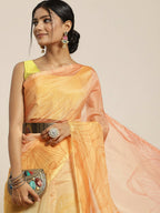 Multicolor Organza Printed Saree With Blouse Piece - Nivaa | Grocsy