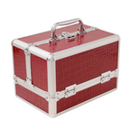 Bronson Professional Makeup Vanity Trousseau Box Faux Leather Finish (Multi-Color) | Grocsy