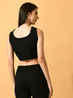 Myshka Women's Black Solid Party Top | Grocsy