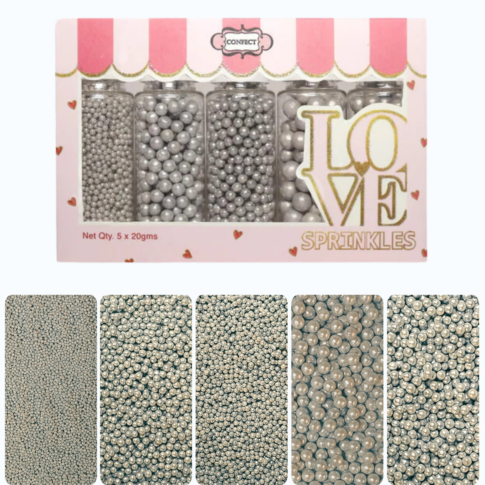 Confect Shimmering Sliver Disco Balls Assorted Sprinkles (DB-11) | Grocsy