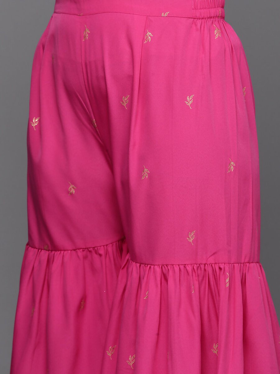 Ahalyaa Women's Traditional Wear Co-ords - Pink | Grocsy