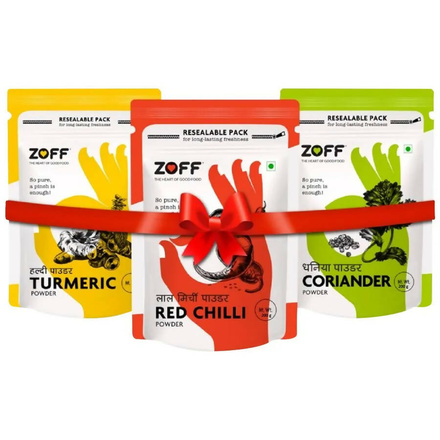 Zoff Foods CTC Combo - Red Chili, Coriander & Turmeric Powder | Grocsy