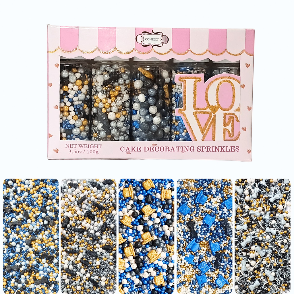 Confect Black, Blue & White | (01) Father's Day Sprinkles | Grocsy