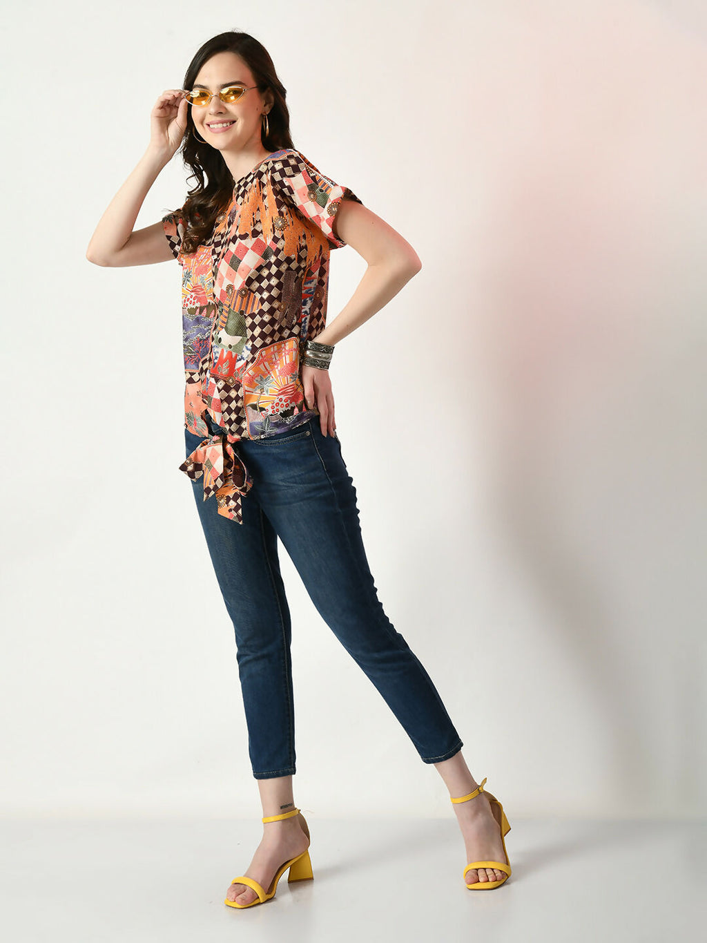 Myshka Women's Multi Printed Top | Grocsy