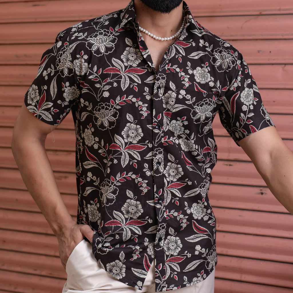 Miravan Men's Multi Colour Floral Printed Half Sleeve Slim Fit shirt | Grocsy