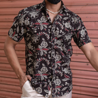 Miravan Men's Multi Colour Floral Printed Half Sleeve Slim Fit shirt | Grocsy