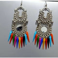 MS Fashion India Double Chandbali Hanging Earrings With Multicolor Cone Pearls | Grocsy