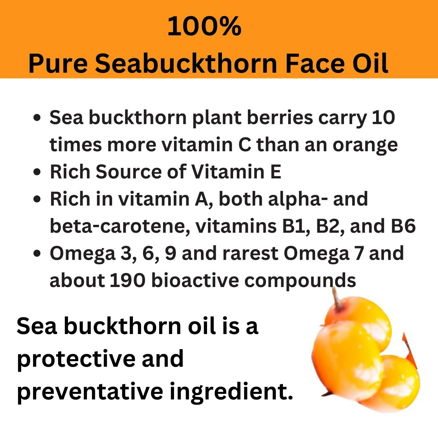 Urbaano Herbal Remium Radiant Glow Sea Buckthorn Face Oil | Grocsy