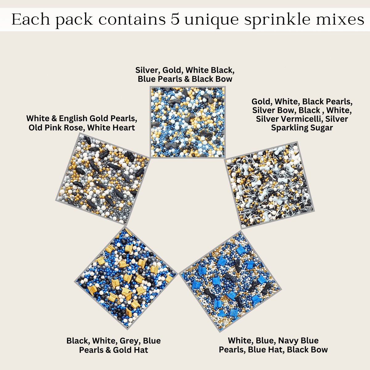 Confect Black, Blue & White | (01) Father's Day Sprinkles | Grocsy
