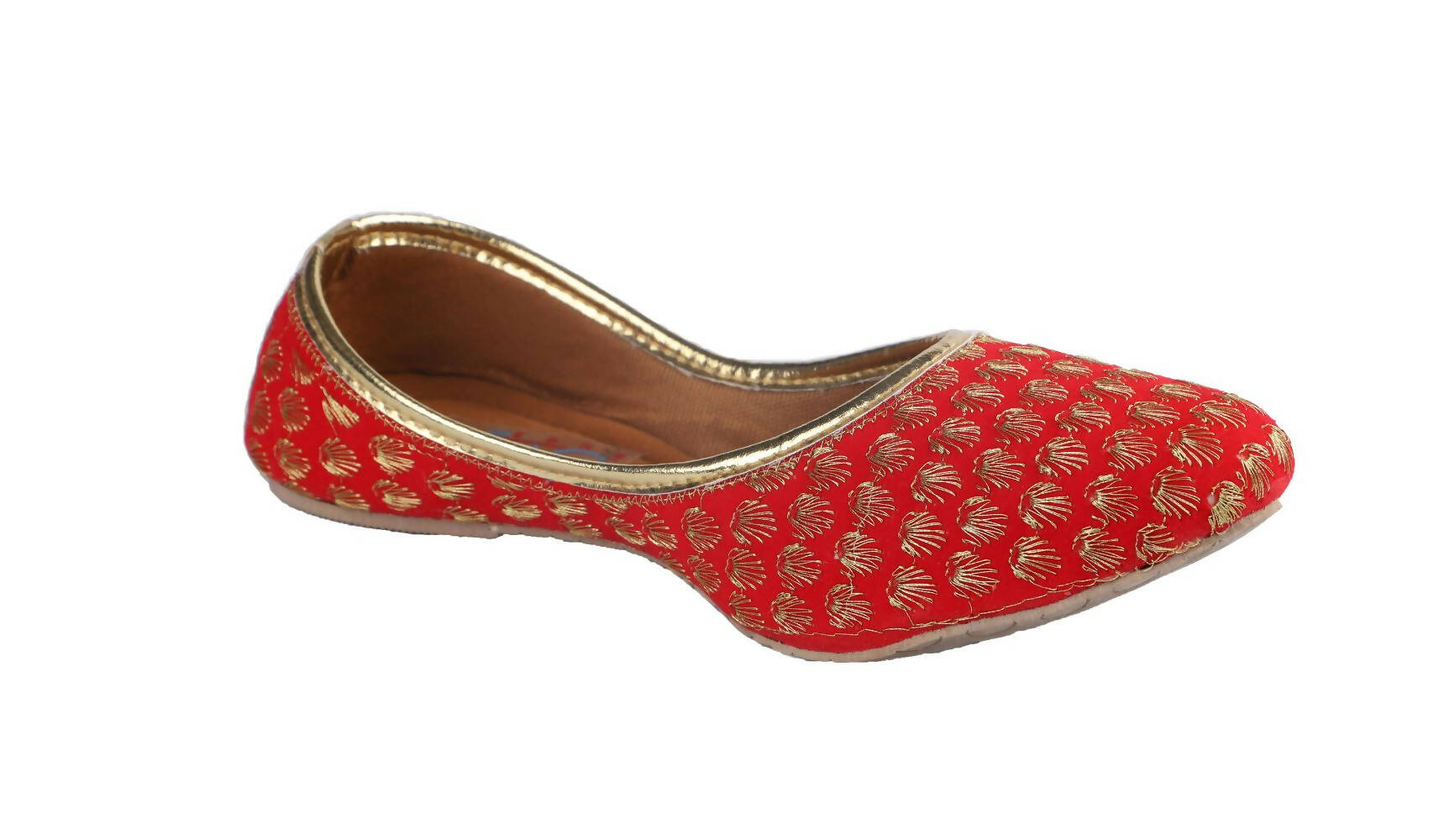 Tiny Bugs Girls Sequin Detailing Ethnic Juttis - Red | Grocsy