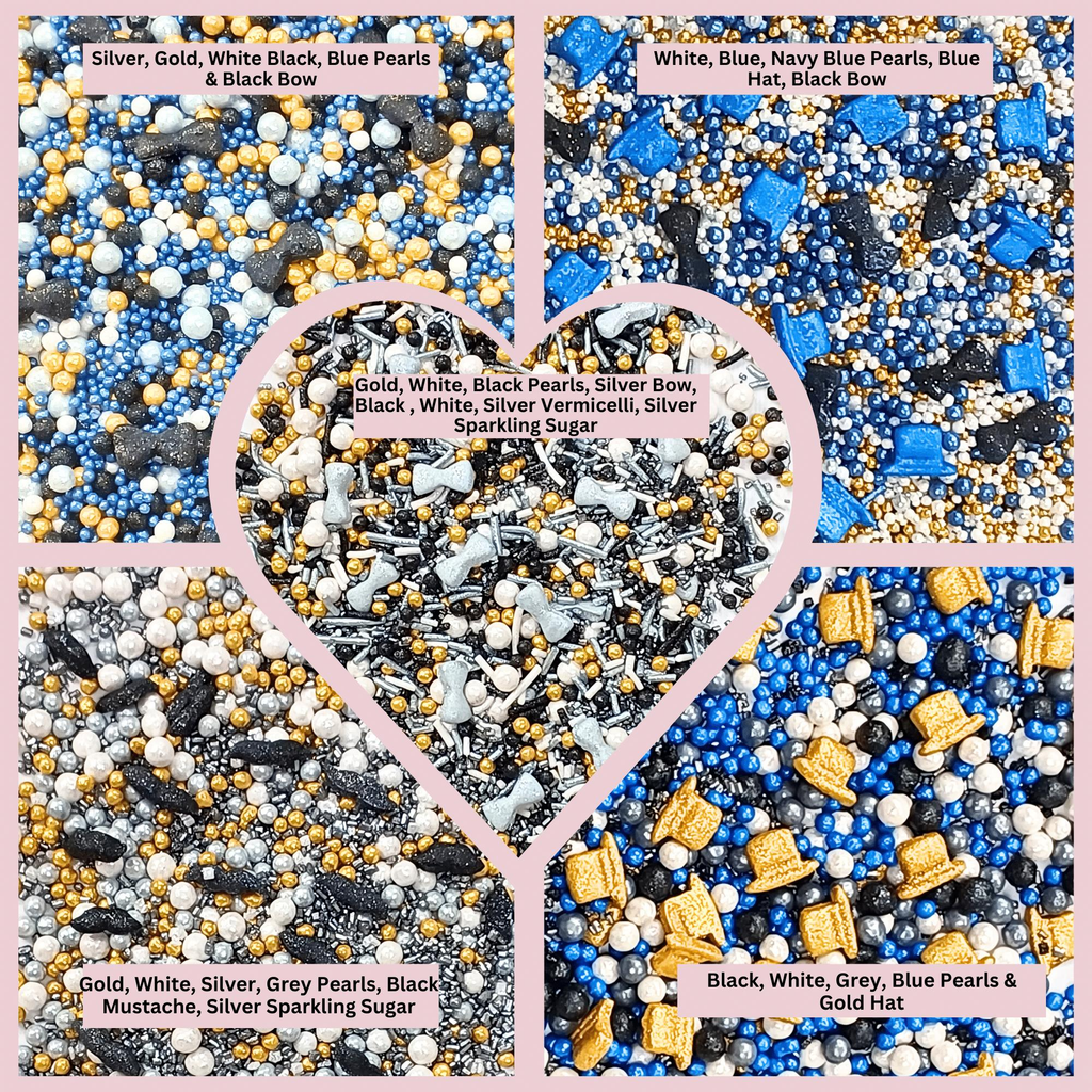Confect Black, Blue & White | (01) Father's Day Sprinkles | Grocsy