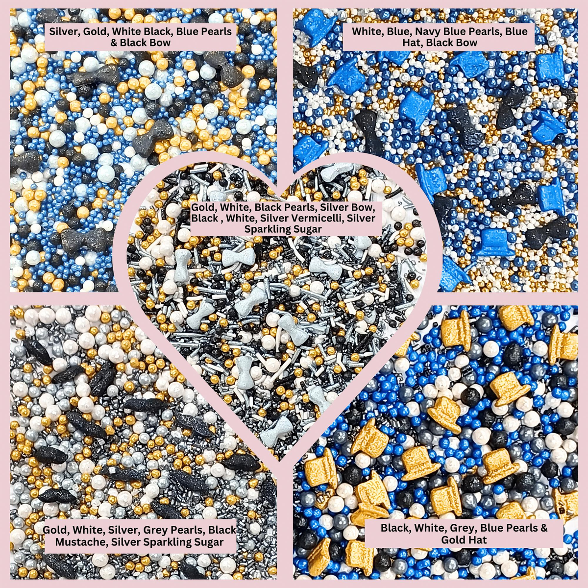 Confect Black, Blue & White | (01) Father's Day Sprinkles | Grocsy