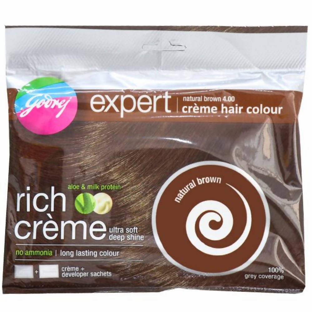 Godrej Expert Rich Creme Hair Colour - Natural Brown 4.00 (Pack of 4) | Grocsy