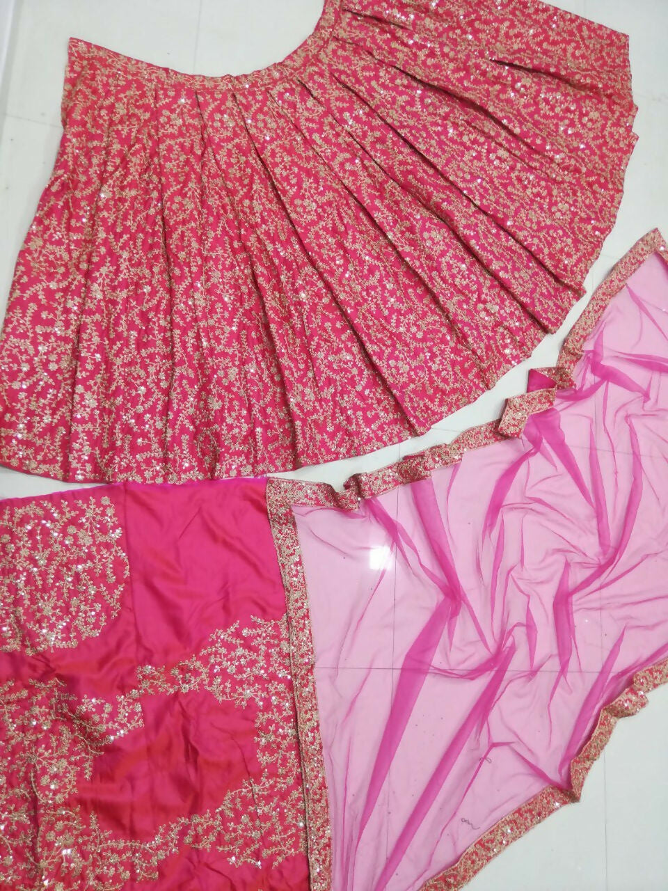 Jyoti Fashion Glamorous Rani Pink Silk 3MM Sequins with Coding Dori Embroidery Lehenga Choli with Dupatta | Grocsy