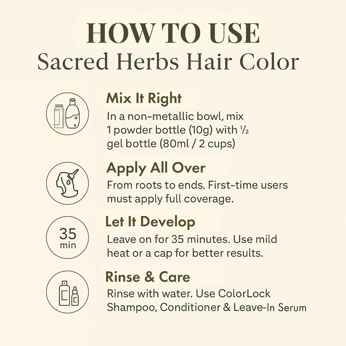 Sacred Herbs Ammonia & PPd Free Natural Organic Gel Dark Brown Hair Color For Men & Women | Grocsy