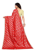 Vamika Red Rangoli Silk Foil Print Saree (Danish Red) | Grocsy