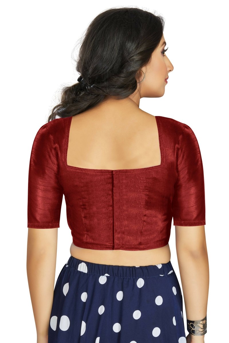 Aastha Fashion Women's Maroon Art Silk Designer Traditional Readymade Blouse | Grocsy