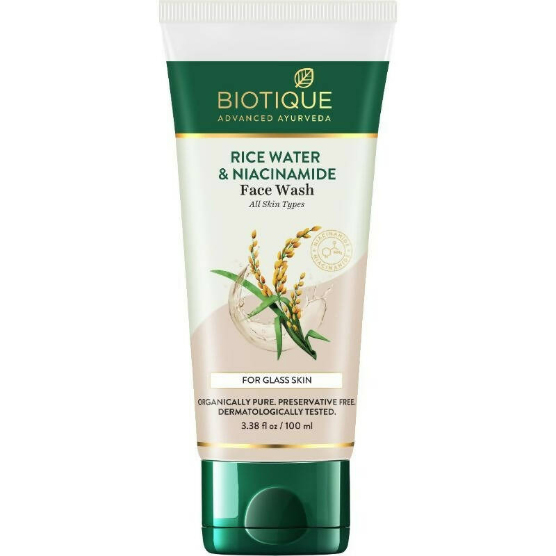 Biotique Advanced Ayurveda Rice Water & Niacinamide Gel Face Wash | Grocsy