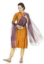Mominos Fashion Moeza Banarsi Piping Purple Dupatta | Grocsy