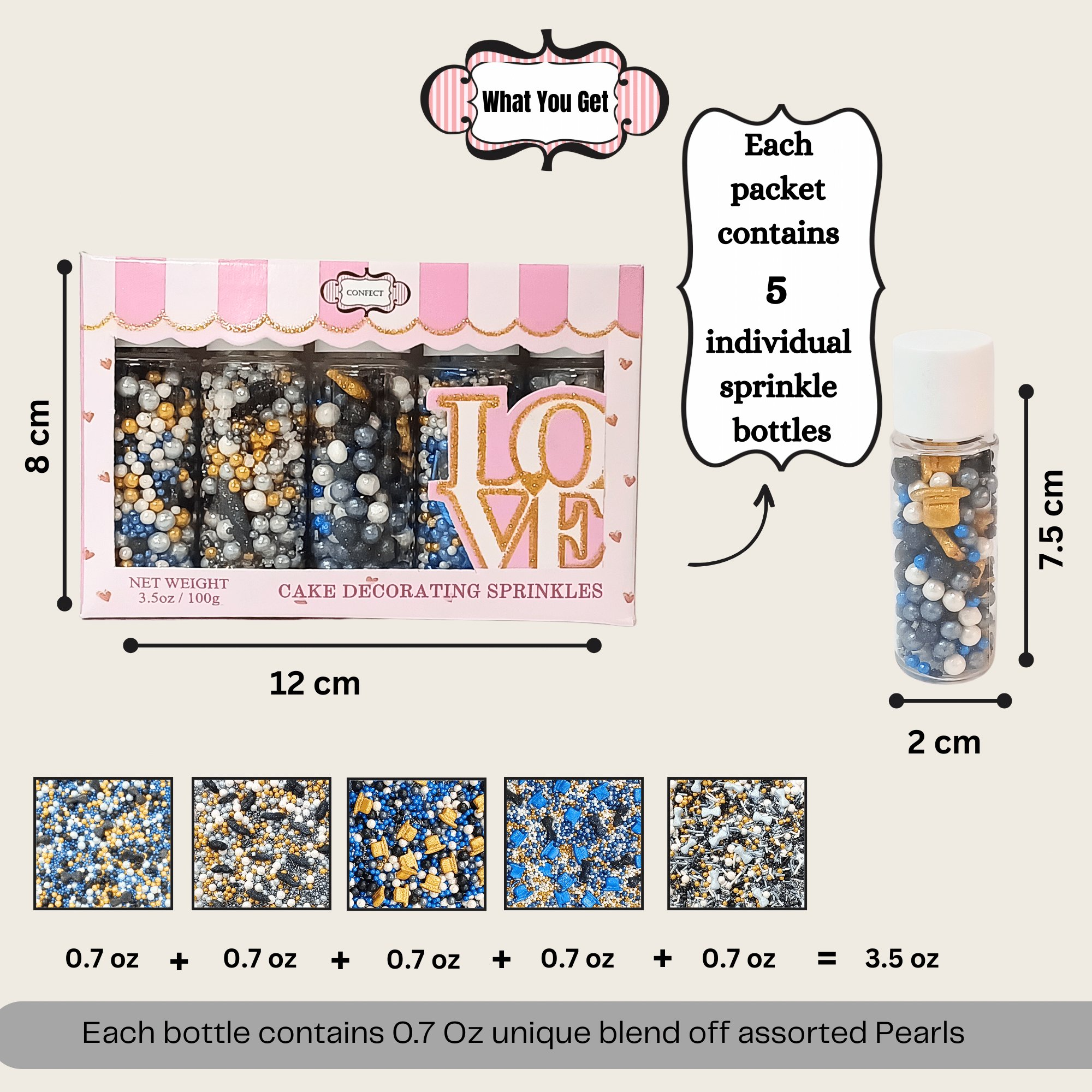 Confect Black, Blue & White | (01) Father's Day Sprinkles | Grocsy