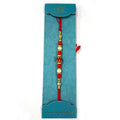 White & Red Stones Rakhi
