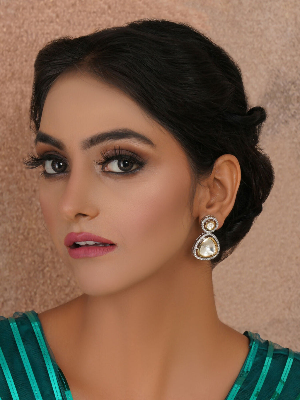 Kundan Earrings (silver) - Ruby Raang | Grocsy