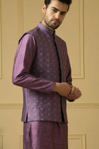 Purplebee Nehru Jacket Set by Hilo Design | Grocsy
